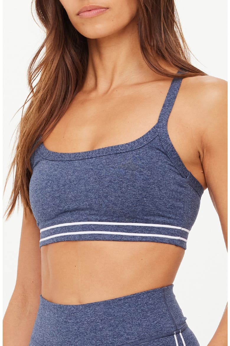 Bowery Baxter T-Back Sports Bra, Main, color, BLUE