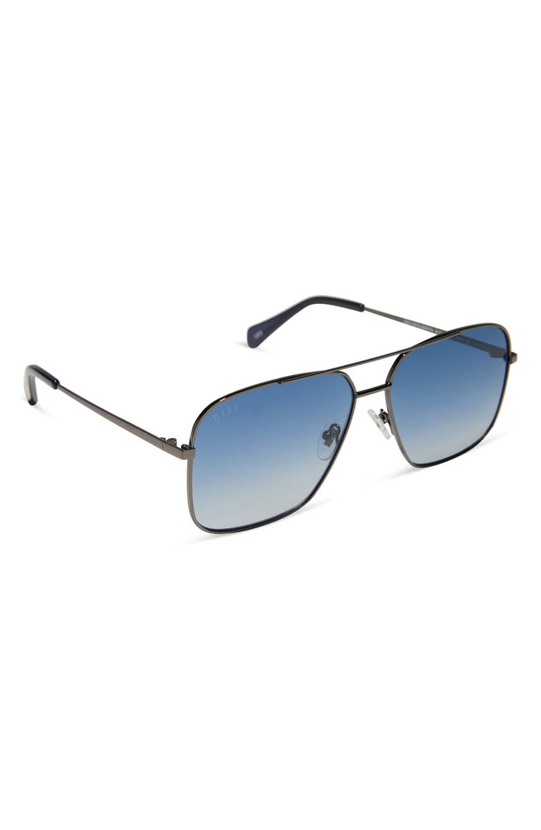 DIFF 59mm Leo Navigator Sunglasses, Alternate, color, Gunmetal