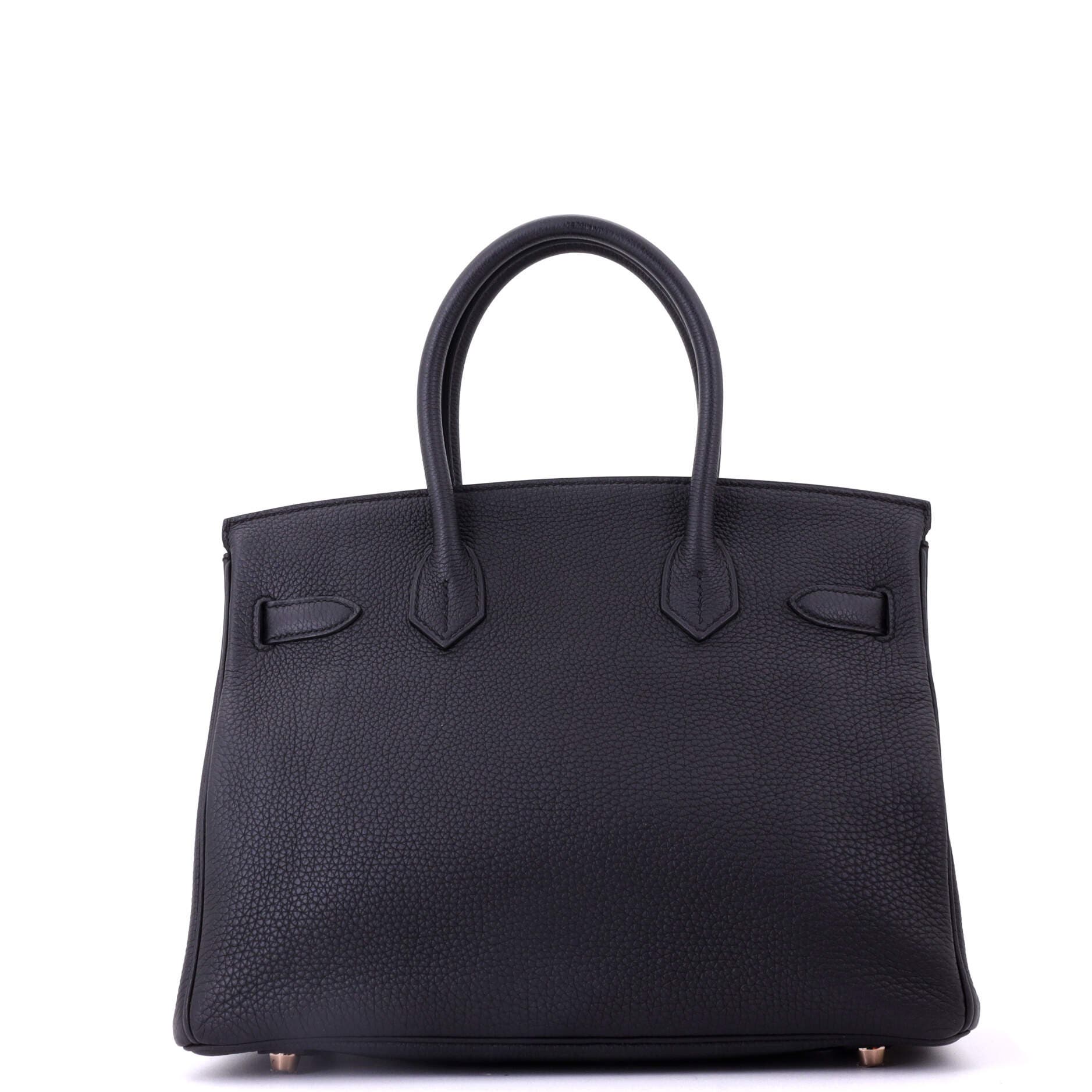 Pre-Owned Hermes Birkin Handbag Black Togo with Rose Gold Hardware 30, Alternate, color, Noir