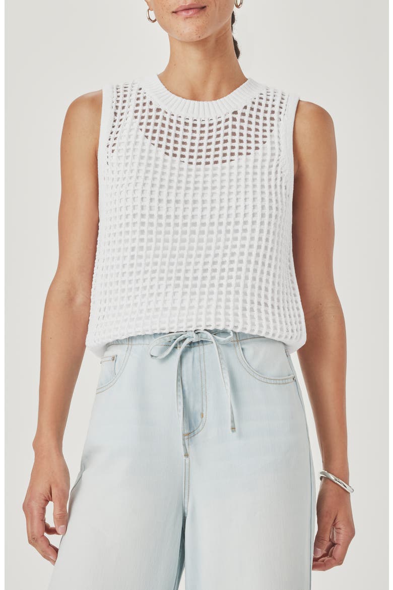 Camellia Open Knit Sleeveless Sweater, Main, color, WHITE