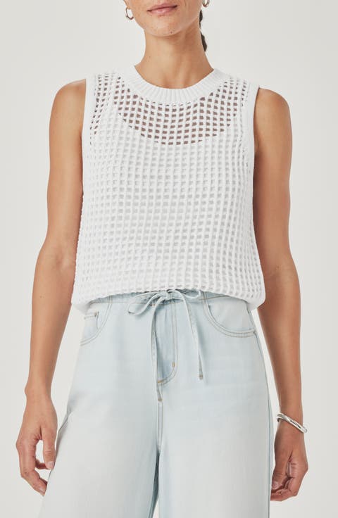 Camellia Open Knit Sleeveless Sweater