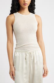 Open Edit Linen Blend Sweater Tank