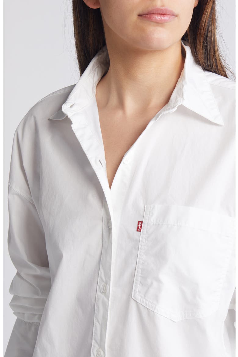 Lola Oversize Cotton Poplin Button-Up Shirt, Alternate, color, BRIGHT WHITE