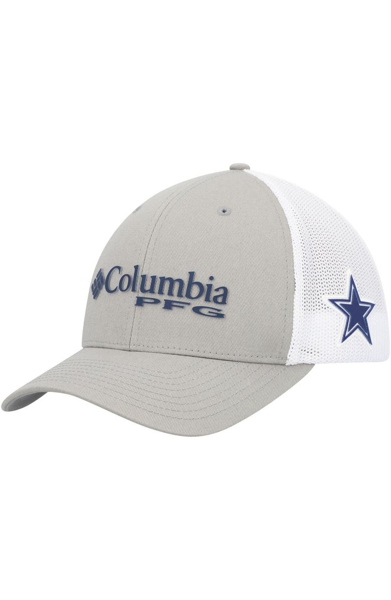 Columbia Men's Columbia Gray/White Dallas Cowboys PFG Ball Flex Hat, Main, color, Gray