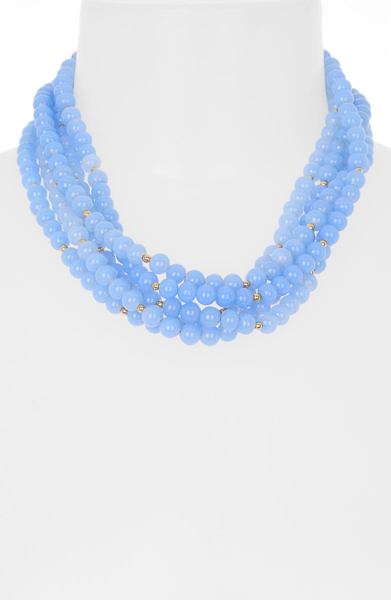 Kenneth Jay Lane Light Blue Quartz Beaded Layered Necklace, Alternate, color, 