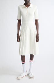 Thom Browne Pointelle Rib Stitch Polo Dress