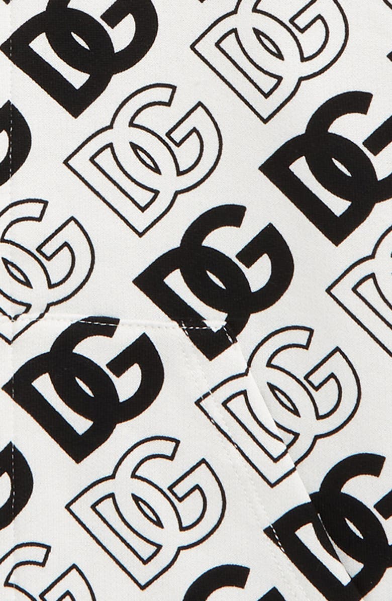 Dolce&Gabbana Kids' Full Zip Cotton Logo Hoodie, Alternate, color, 