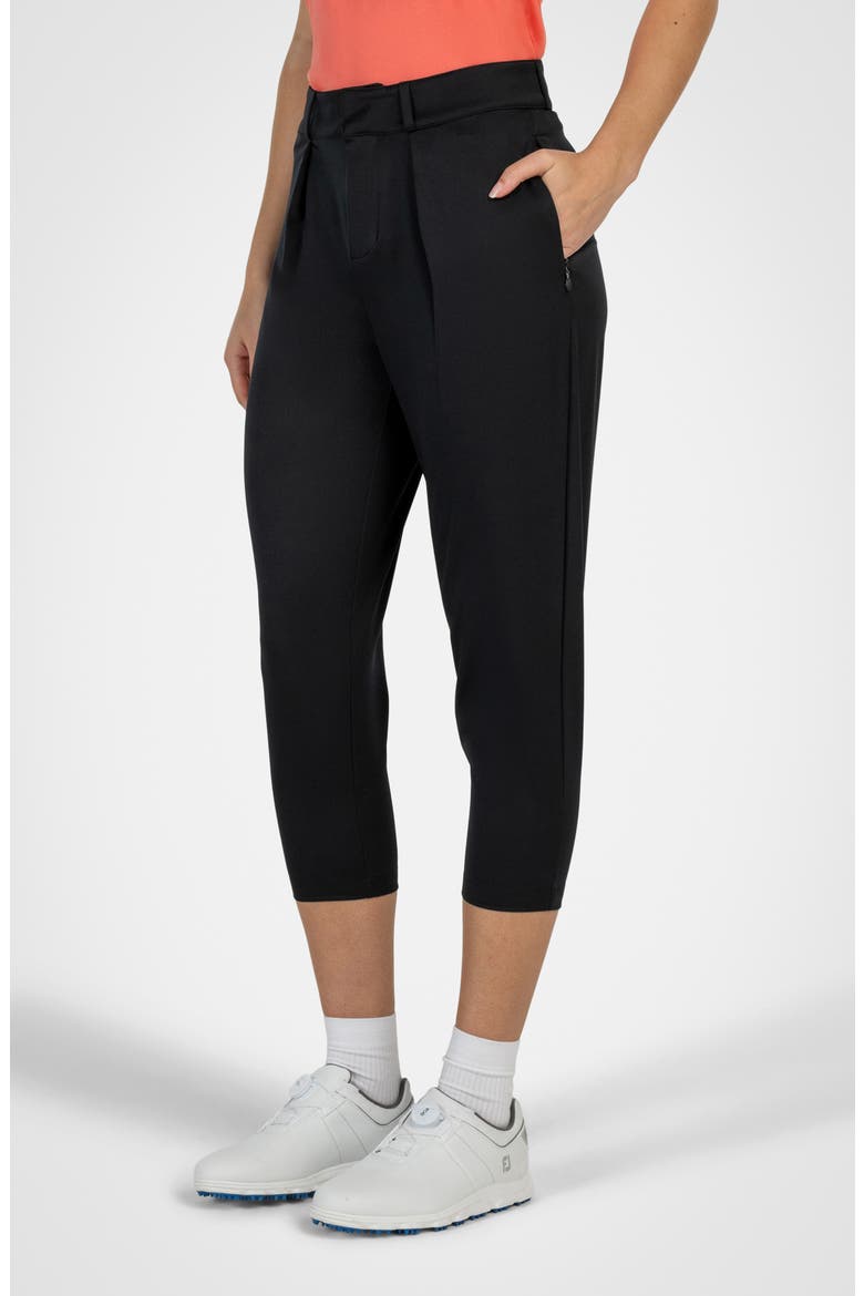 Courseluxe Performance Cropped Pants, Alternate, color, BLACK