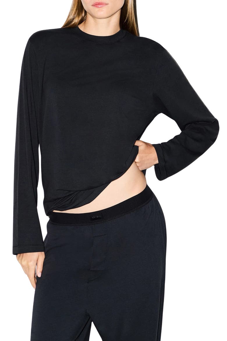 Boyfriend Long Sleeve T-Shirt, Main, color, ONYX