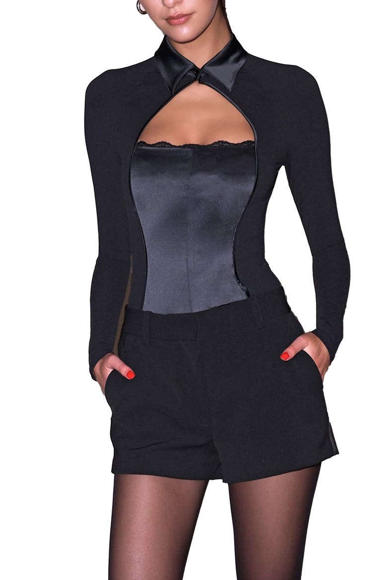 Tuxedo Shorts, Main, color, Black