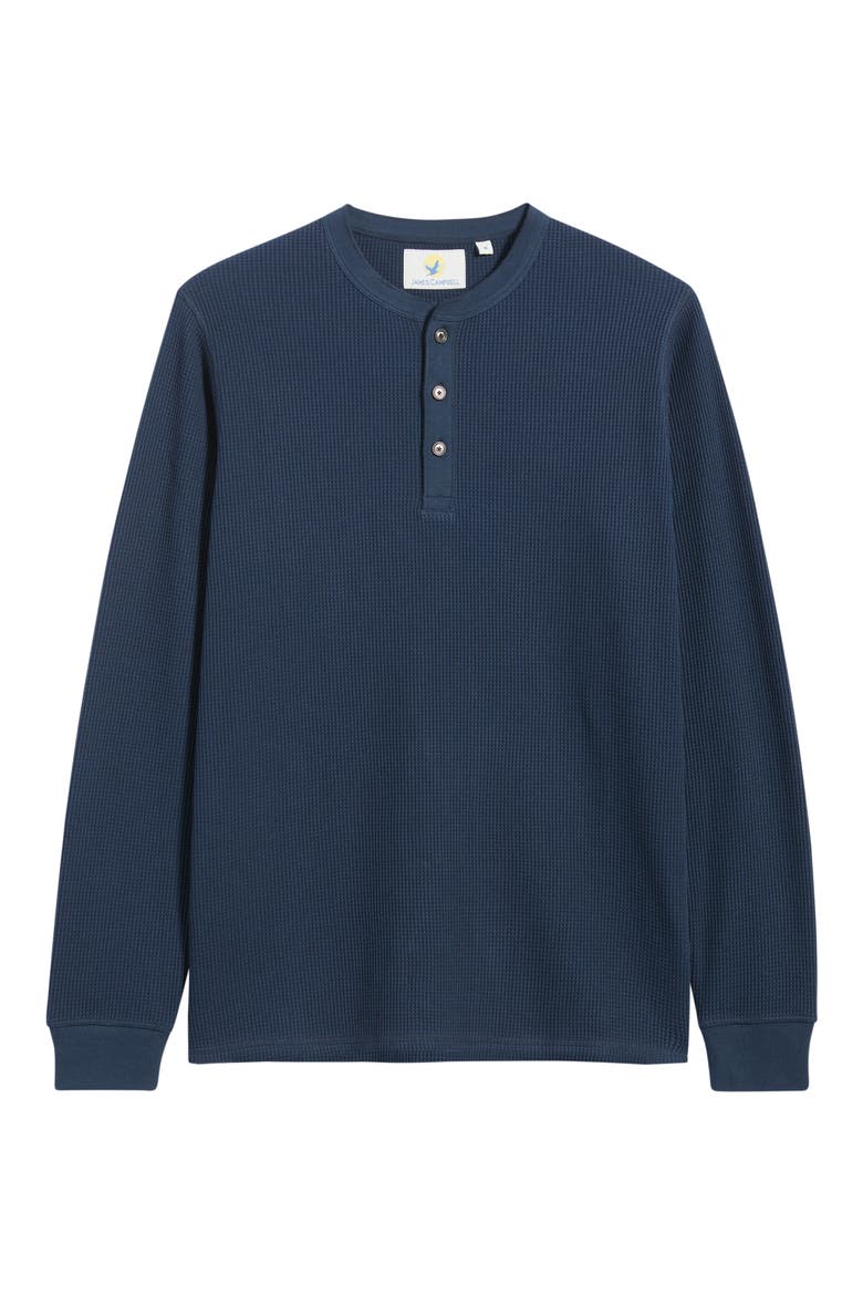 Wafman Waffle Henley, Alternate, color, MIDNIGHT