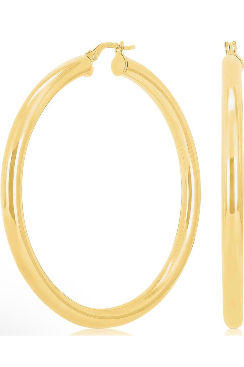 Sterling Silver Large Gold Tone Hoops, Main, color, Gold