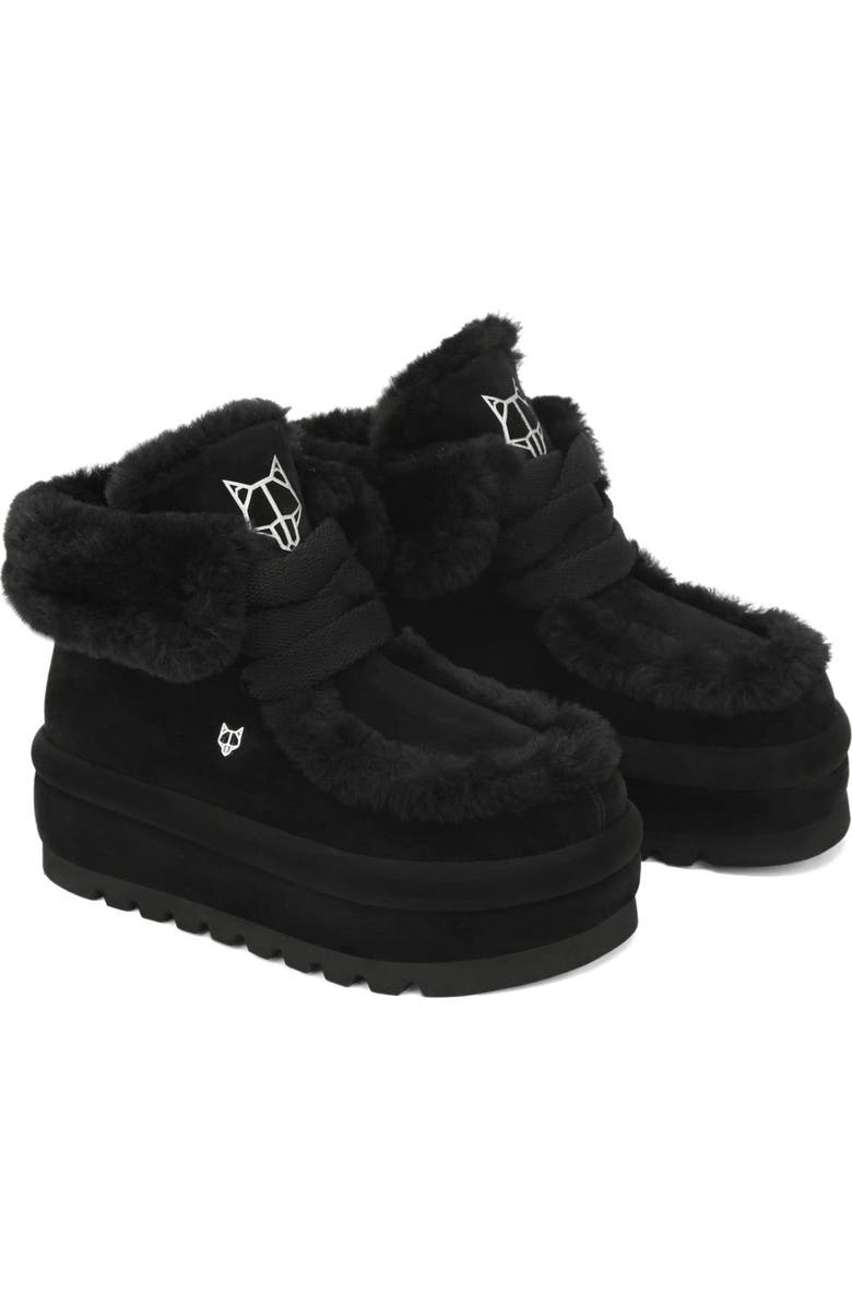 Naked Wolfe Bambi Black Suede/Shearling, Alternate, color, Black