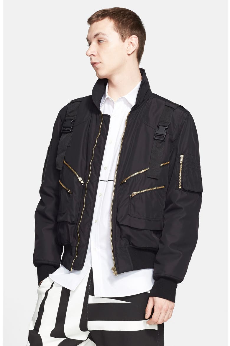 Bomber Jacket, Main, color, BLACK