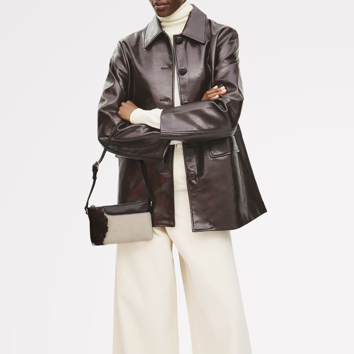 Radley Pockets - Cow Hide Mini Ziptop Shoulder Bag, Alternate, color, Dark Oak