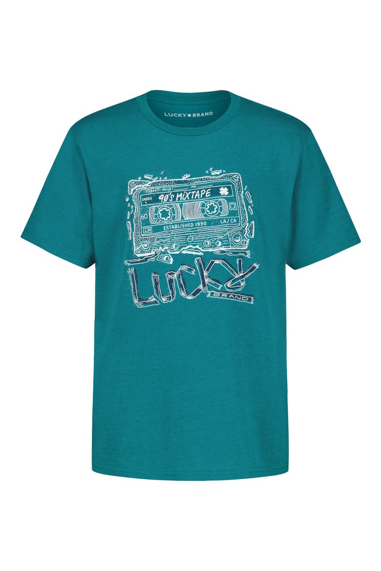 Kids' Mixtape Graphic T-Shirt, Main, color, DEEP LAKE HEATHER