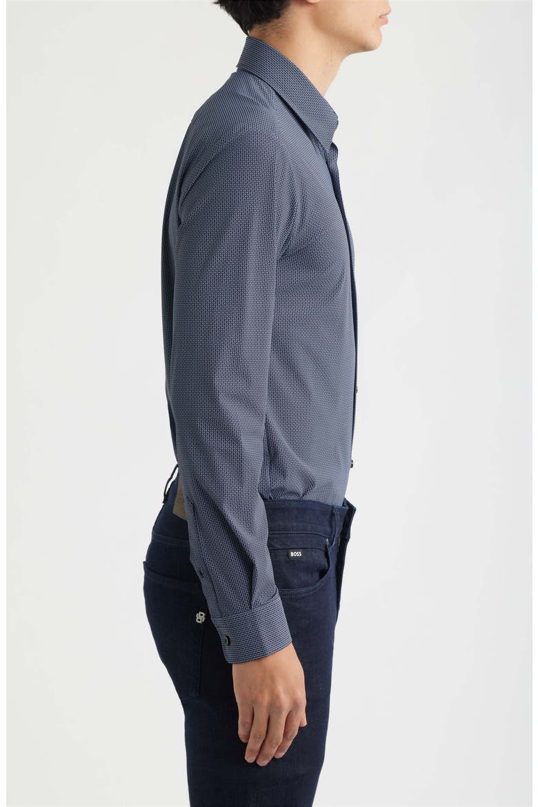 Roan Kent Slim Fit Performance Button-Up Shirt, Alternate, color, DARK BLUE