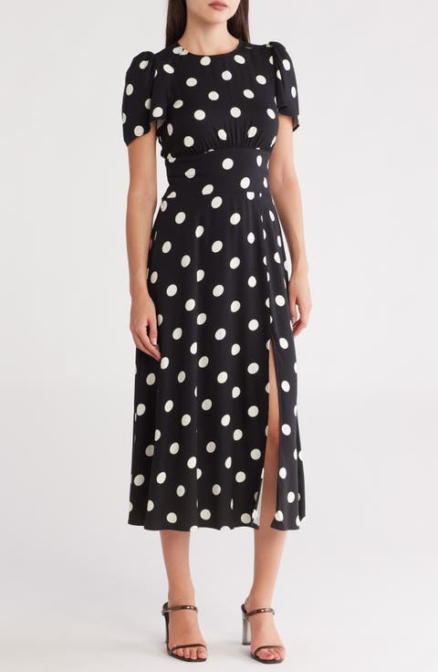 AFRM Jamie Print Open Back Short Sleeve Dress