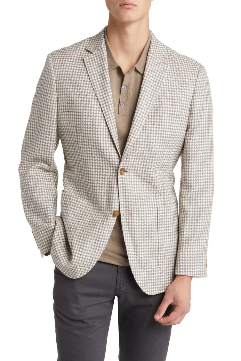 Houndstooth Wool Blend Sport Coat, Alternate, color, TAN-IVORY RESORT TOOTH