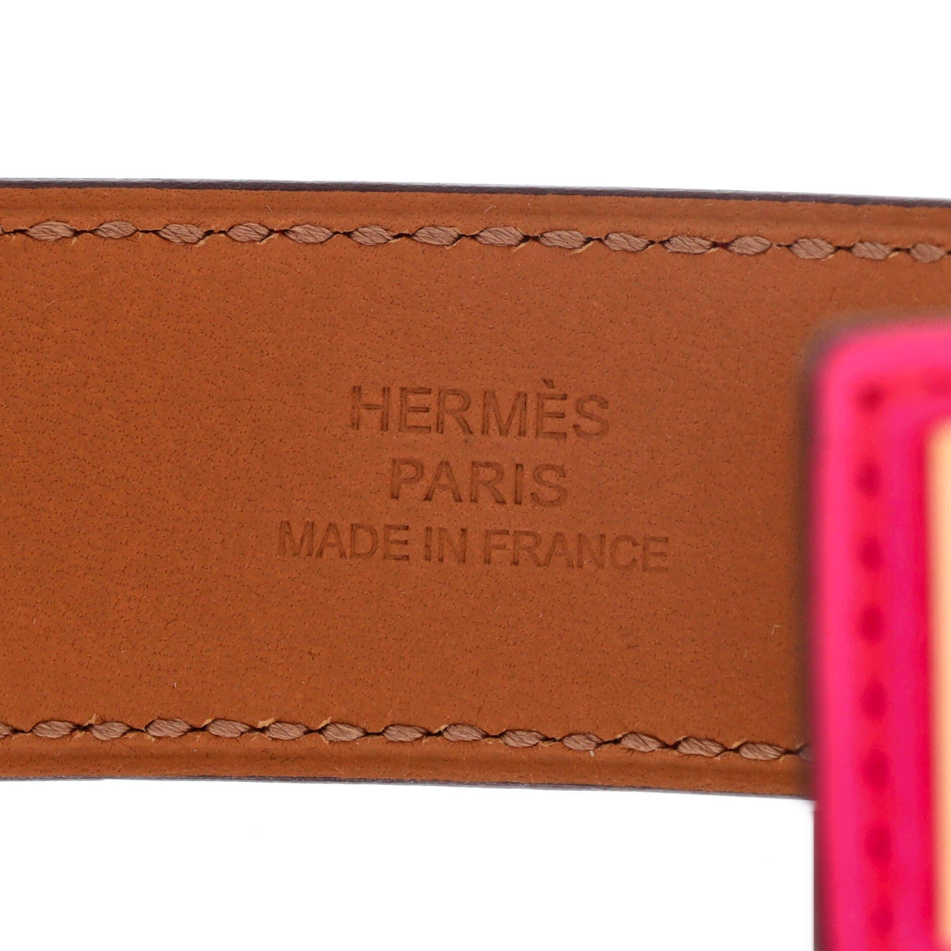 Pre-Owned Hermes Collier de Chien 24 Bracelet Leather, Alternate, color, Pink