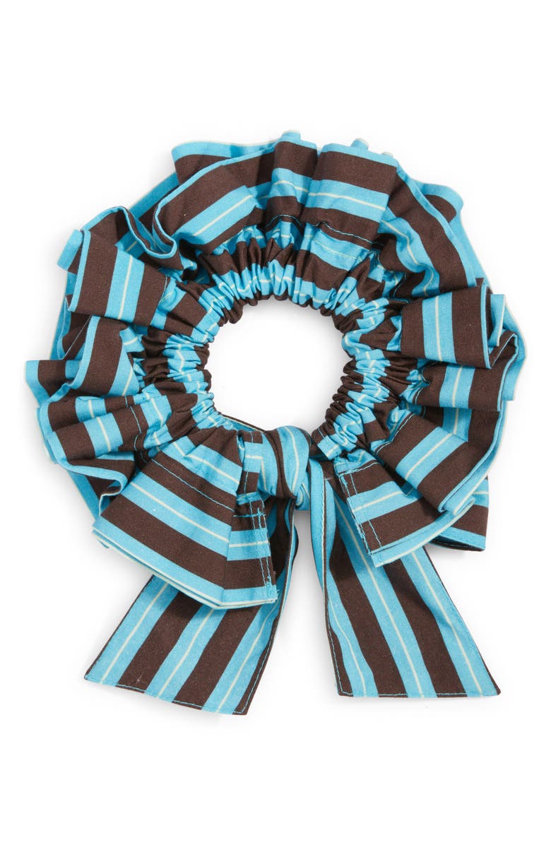 Damson Madder Large Garter Bun Wrap Scrunchie, Alternate, color, Blue