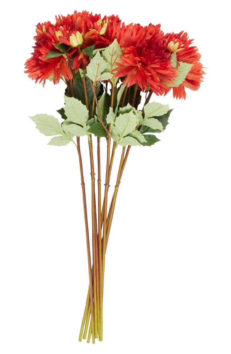 SONOMA SAGE HOME Set of Eight Red Dahlia Artificial Flowers, Alternate, color, Red