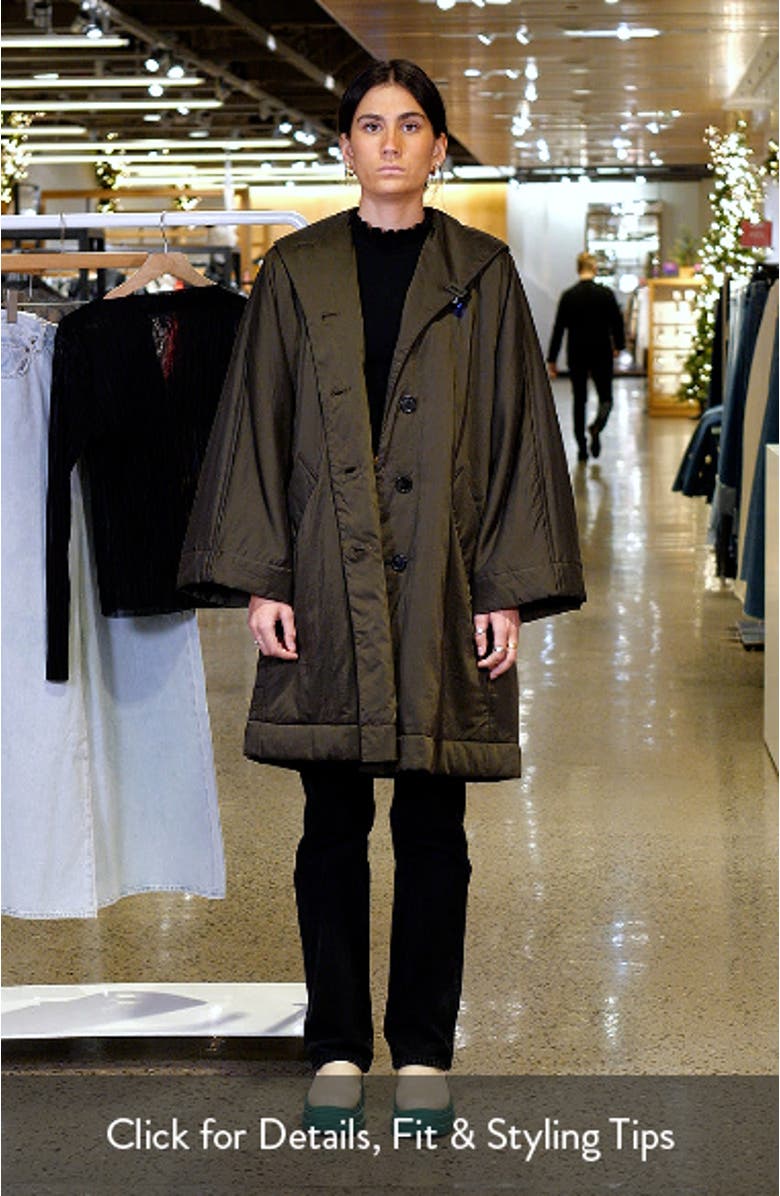 Oversize Shawl Collar Padded Coat, sales video thumbnail
