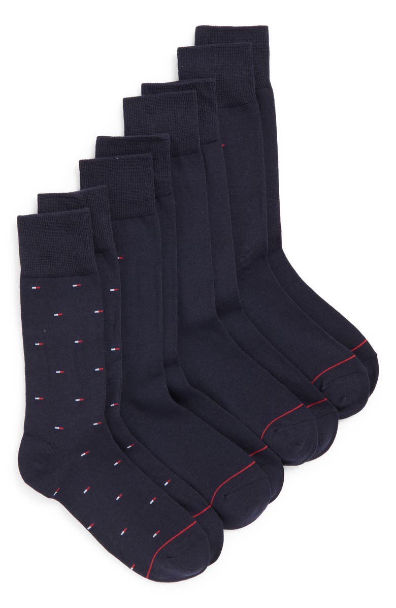 Tommy Hilfiger 4-Pack Assorted Dress Socks, Main, color, Navy