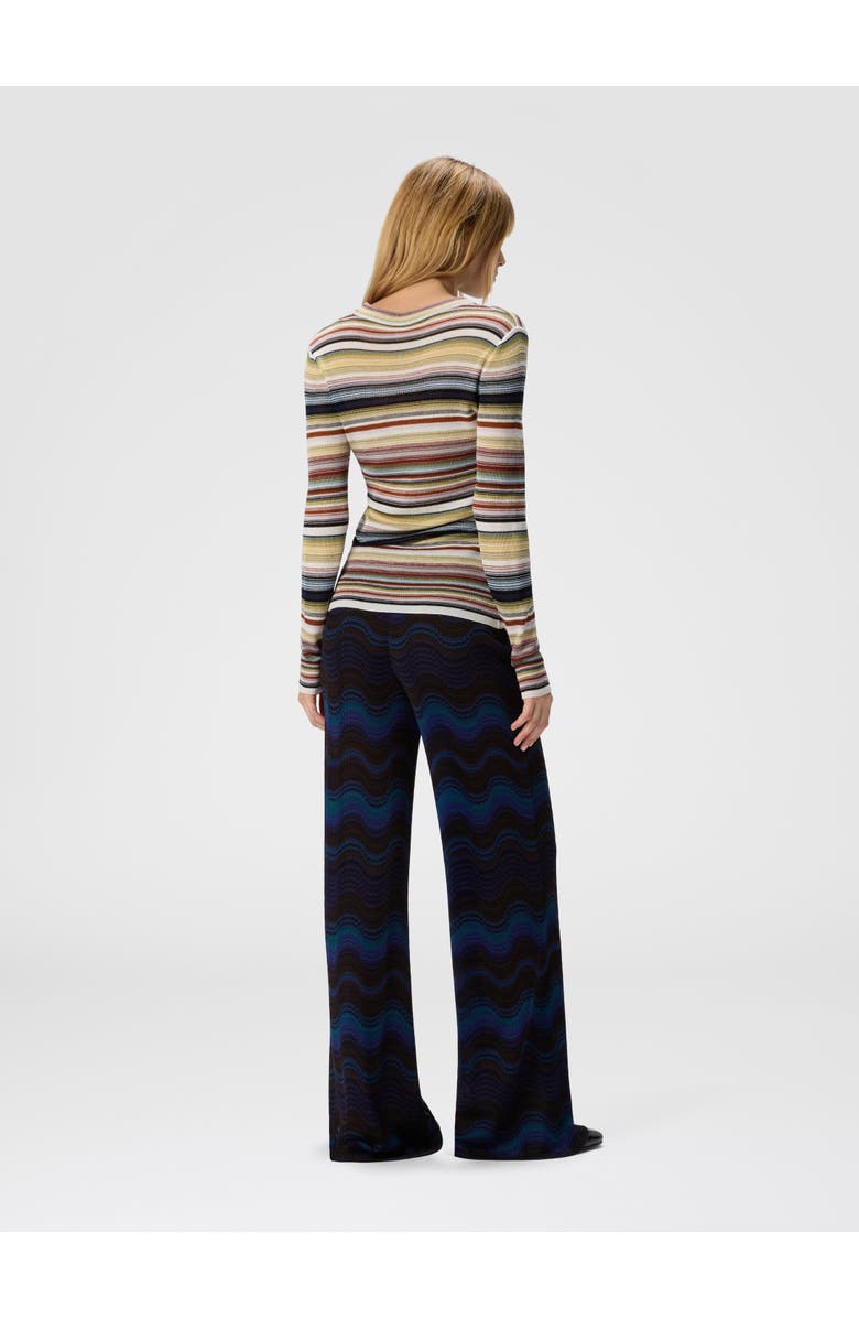 Missoni Striped Crew Neck Sweater, Alternate, color, Yellow & Brown