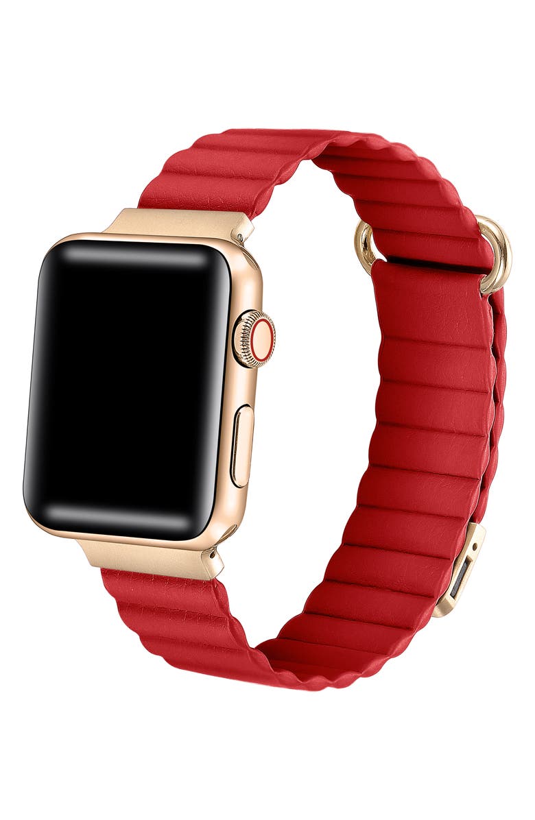 The Posh Tech Dakota 42–49mm Apple Watch<sup>®</sup> Watchband, Alternate, color, Red