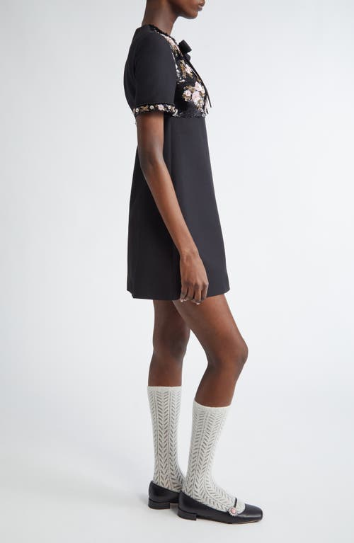 Valentino Garavani Floral Embroidered Sequin & Crepe Couture Minidress