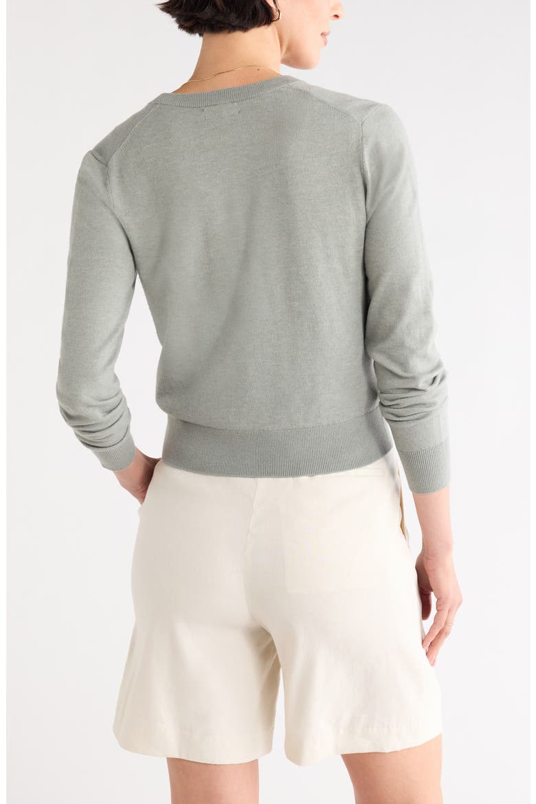 Crewneck Cardigan, Alternate, color, GREEN CHAPARRAL