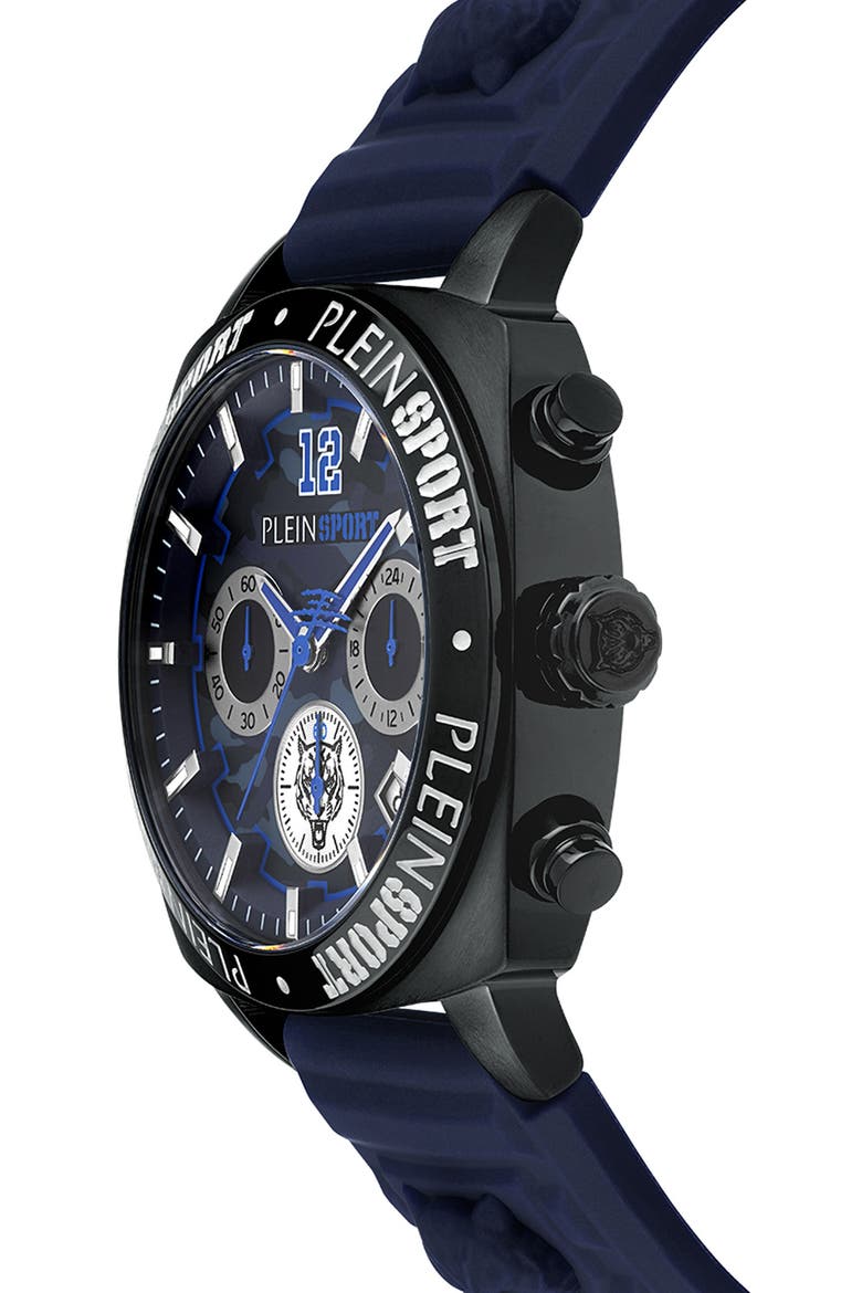 Wildcat Silicone Strap Watch, 40mm, Alternate, color, IP BLACK