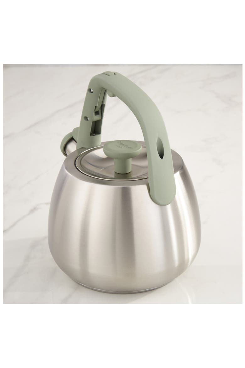 Leo 2.1-Quart Whistling Kettle, Alternate, color, SAGE