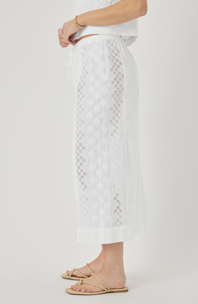 Splendid Kenzie Geo Eyelet Crop Wide Leg Pants, Alternate, color, White