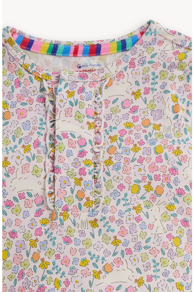 Kids' Bunny Blossom Ruffle Fitted Two-Piece Pajamas, Alternate, color, BUNNY