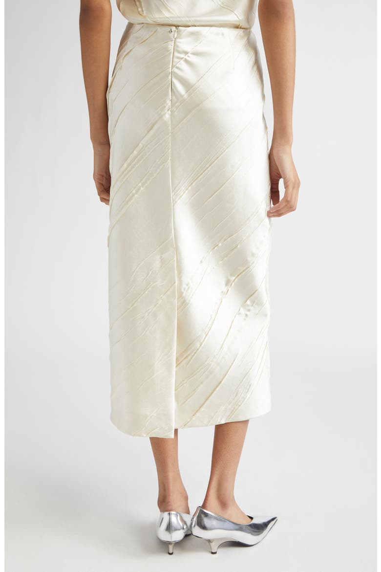 Ruta Creased Satin Midi Skirt, Alternate, color, IVORY