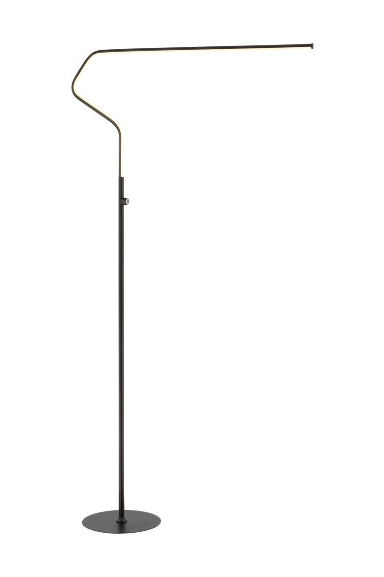 Julian 65.25" Integrated LED Metal Floor Lamp, Main, color, Black