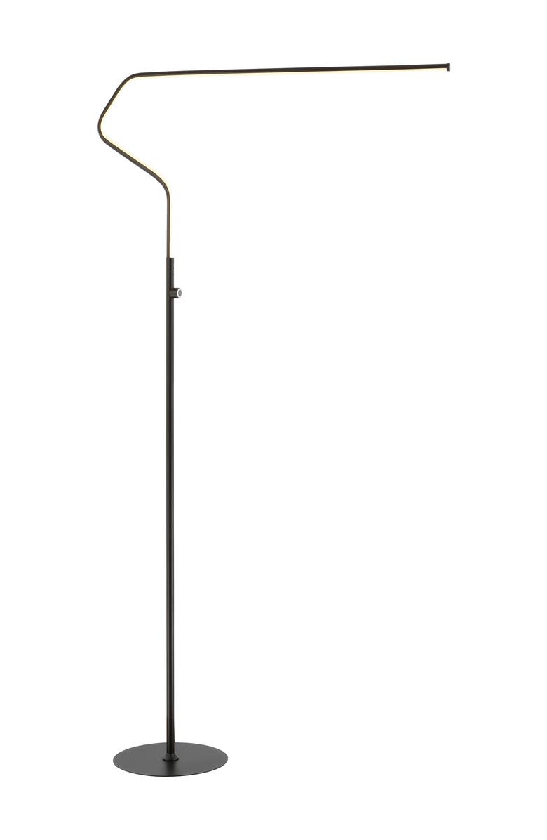 JONATHAN Y Julian 65.25" Integrated LED Metal Floor Lamp, Main, color, Black