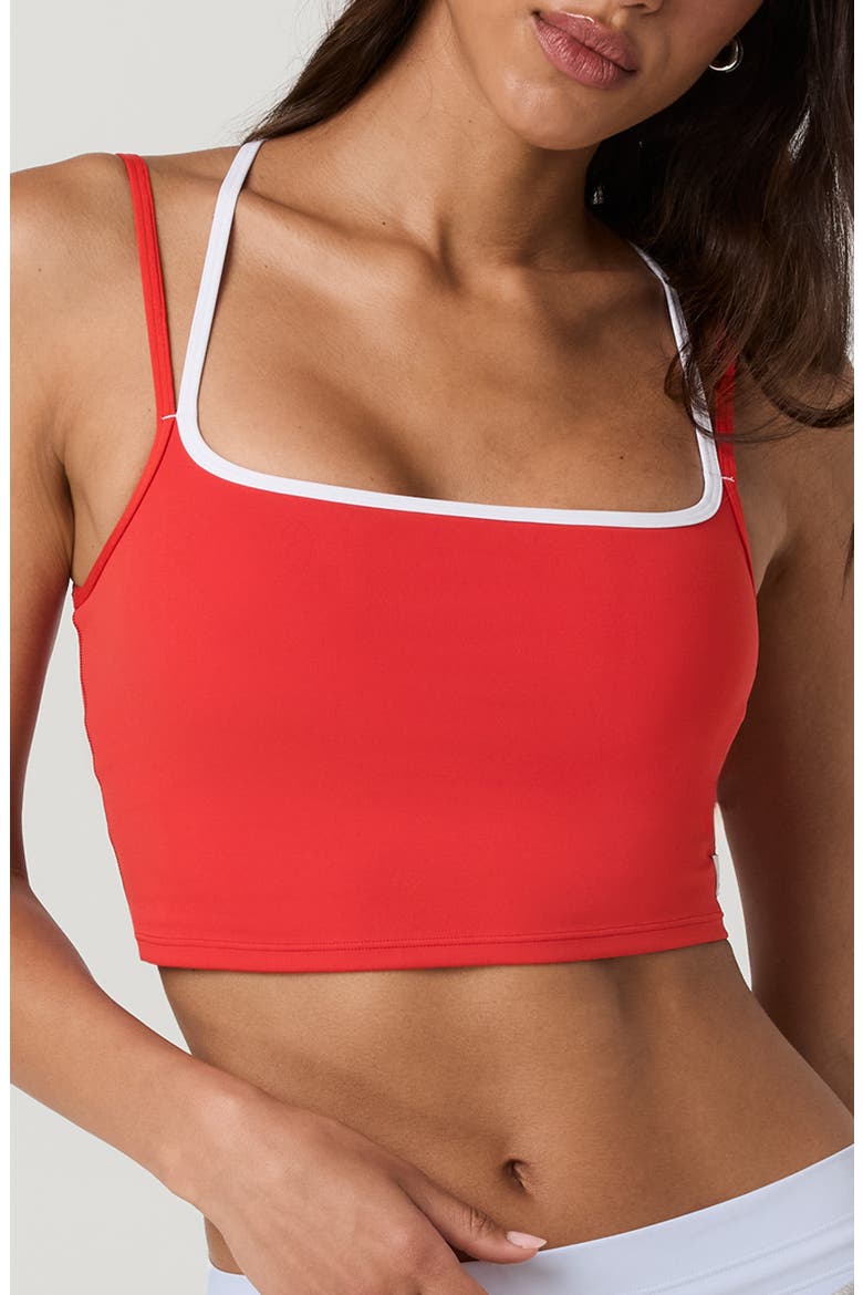 Daily Layered Crop Tank Top, Main, color, CRIMSON