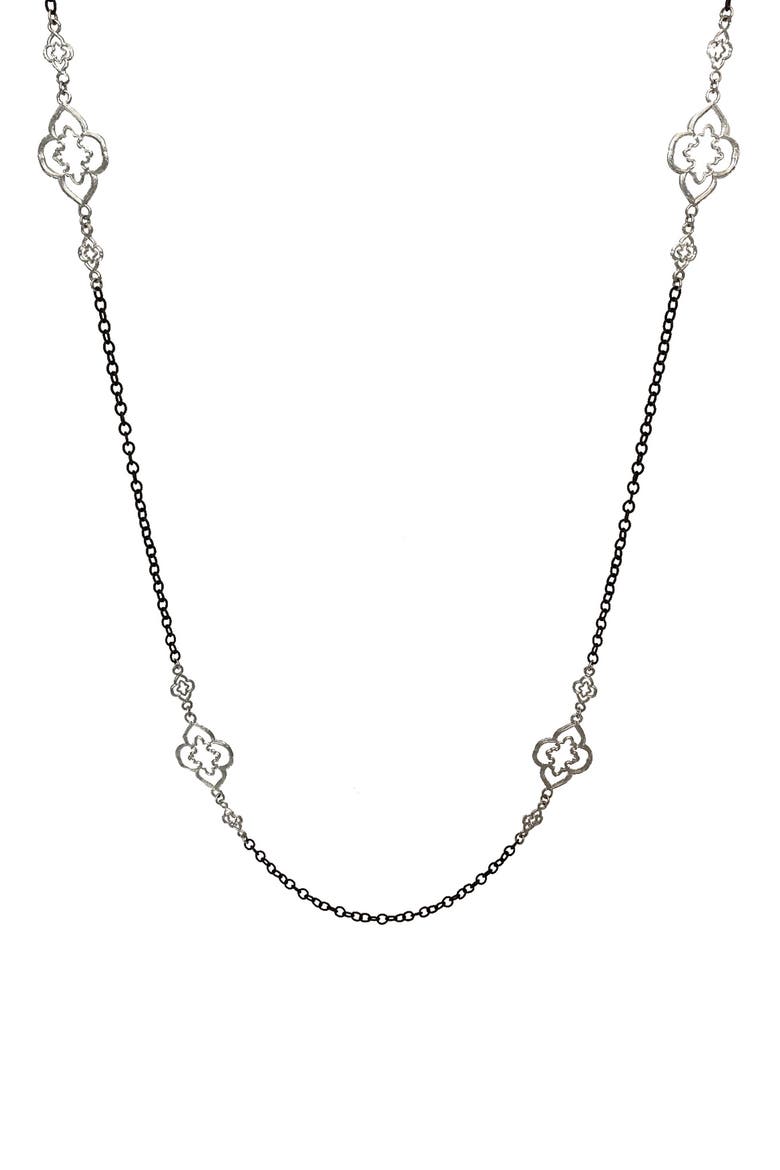 New World Heraldry Openwork Station Necklace, Alternate, color, BLACK