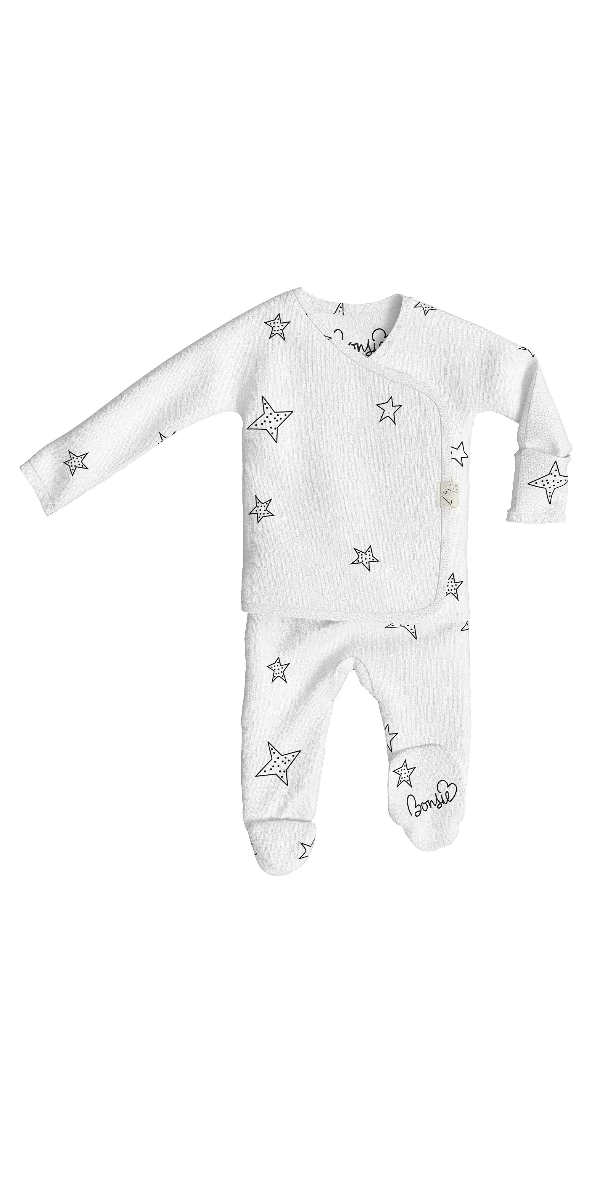 Bonsie Baby Skin to Skin Girl or Boy, Footie in Stars 