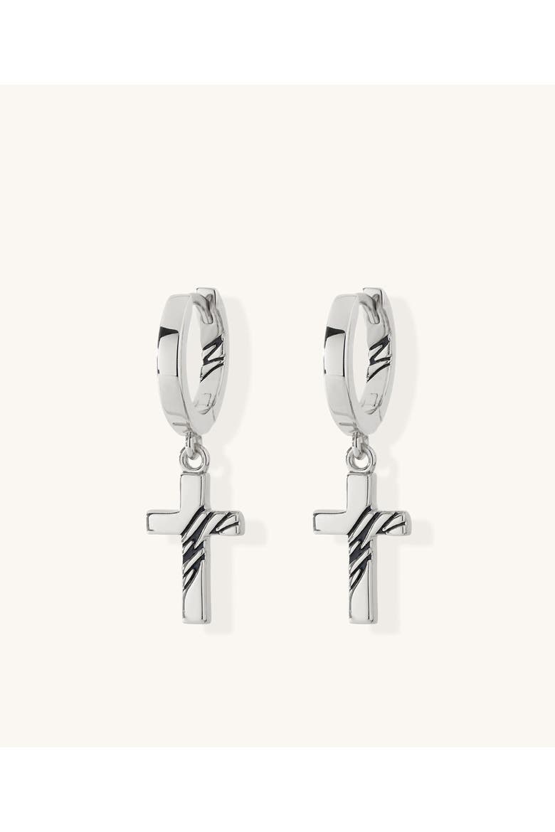 The Tortuga Dangle Cross Earrings, Main, color, Sterling Silver