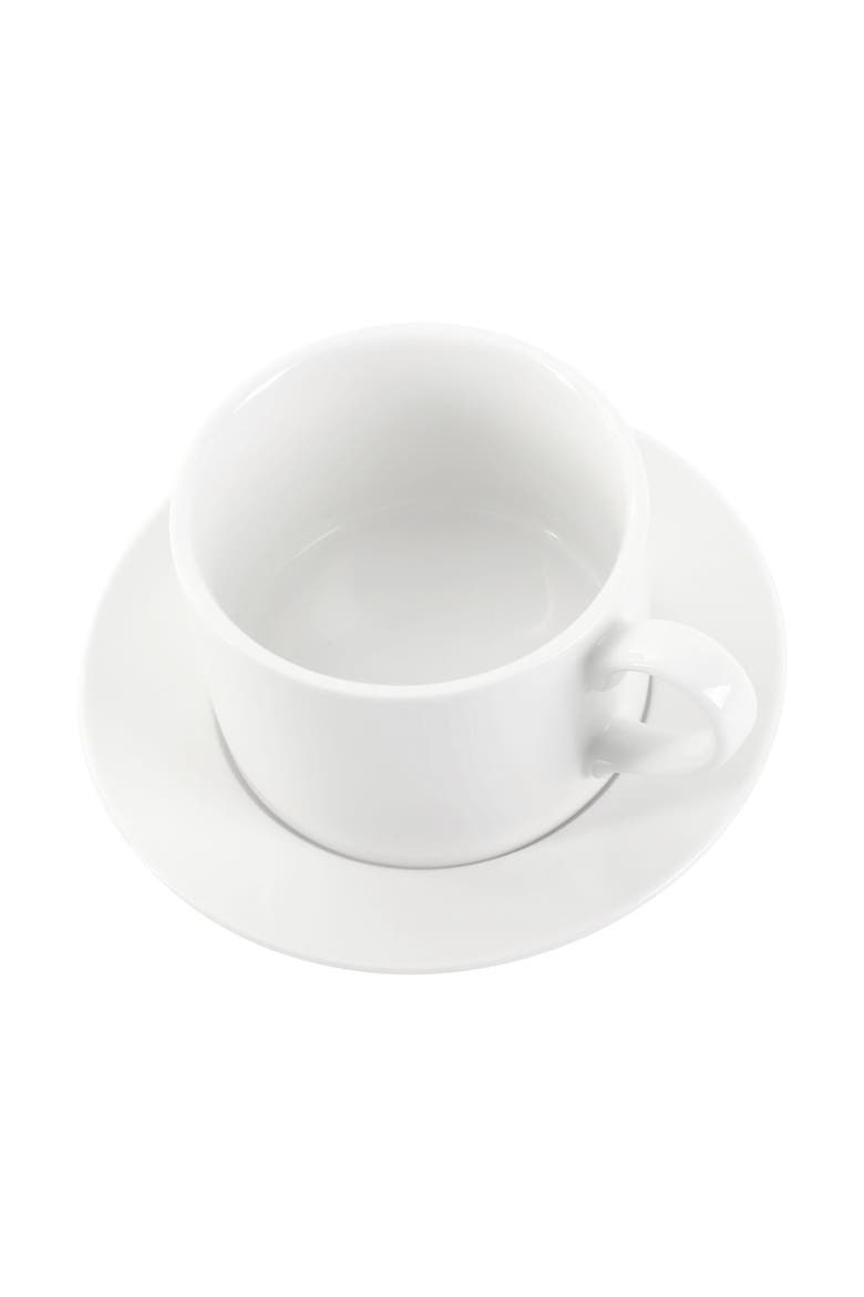 Simply White 6 Piece 3.75 Inch Porcelain Cups With Saucers Set, Alternate, color, White