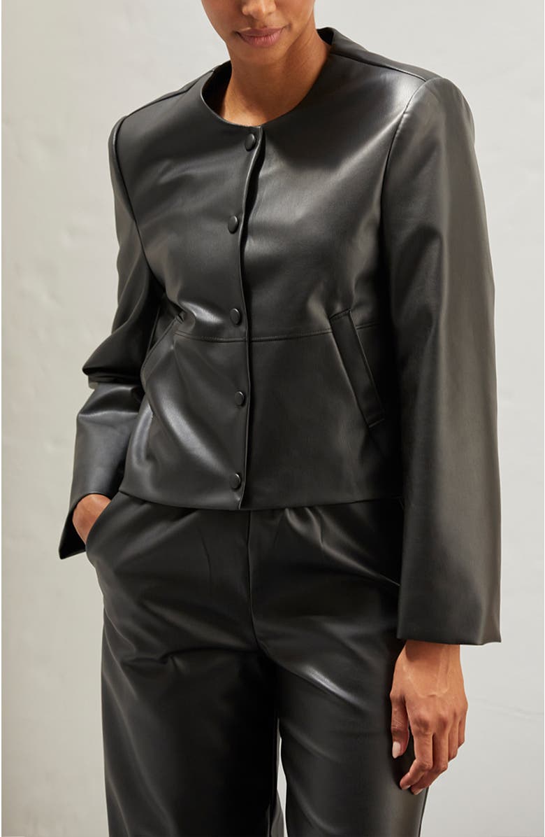 CRESCENT Faux Leather Jacket, Alternate, color, 