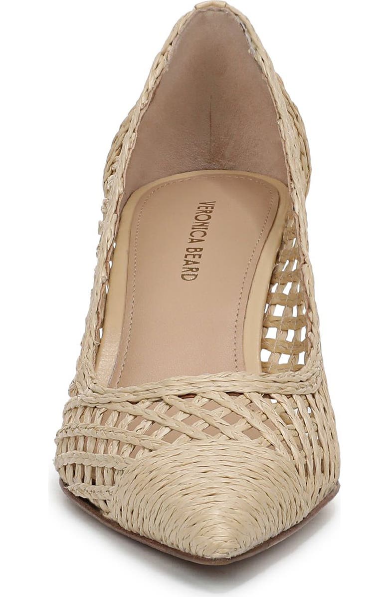 Veronica Beard Rita Raffia Pointed Toe Pump, Alternate, color, Natural
