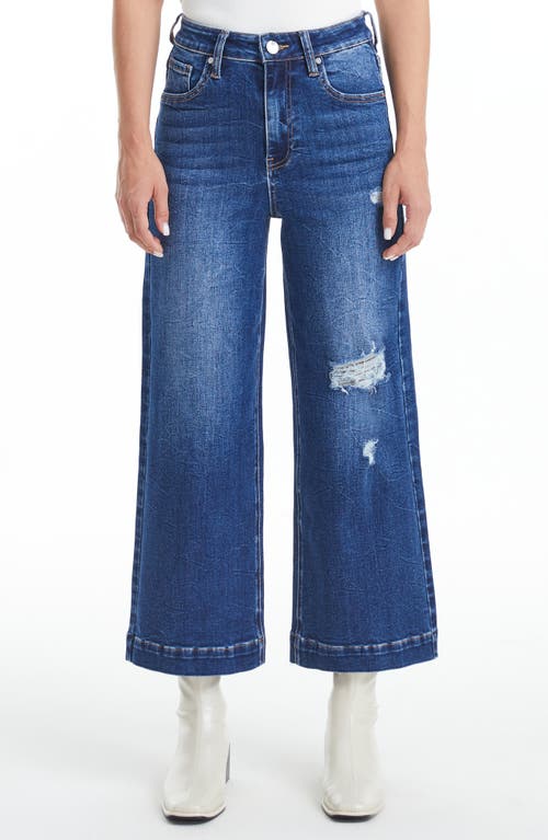 Shop Bayeas Ripped Mid Rise Crop Wide Leg Jeans