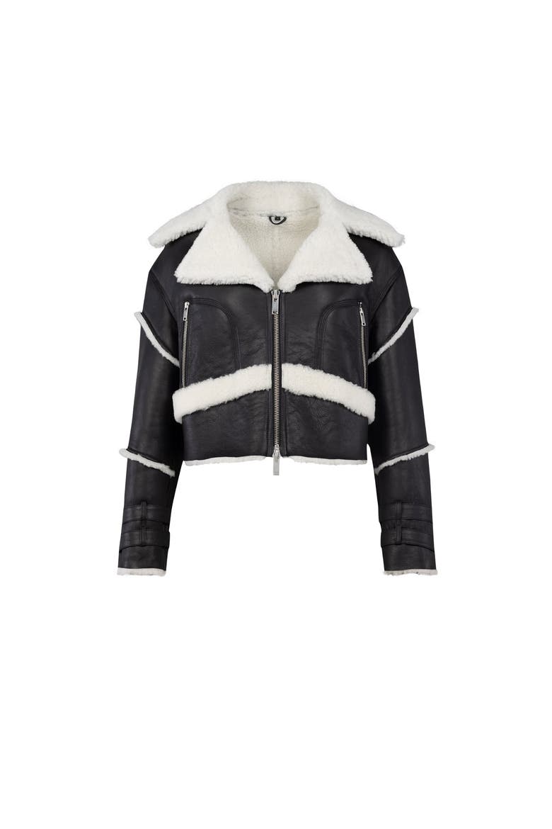Your *Itch Furry Leather Jacket, Alternate, color, BLACK