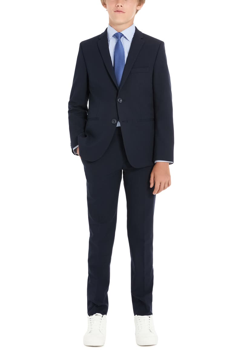 Kids' Solid Stretch Suit, Main, color, NAVY