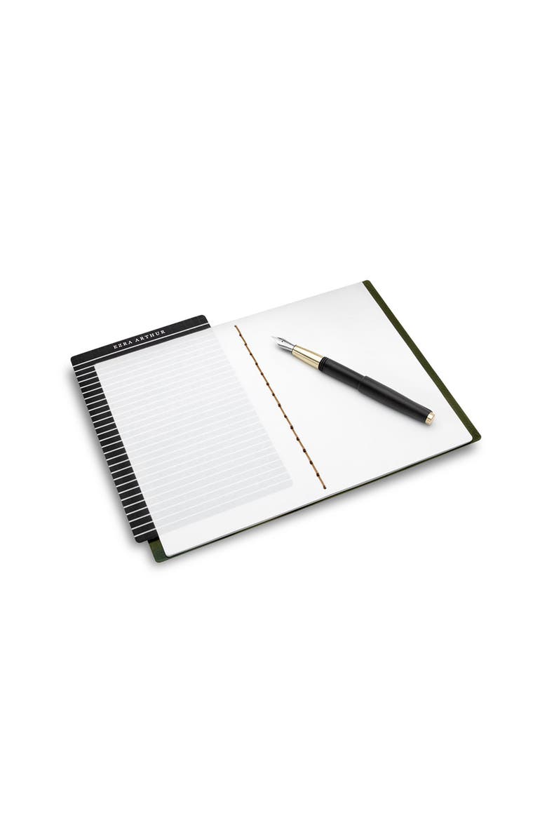 Ezra Arthur Medium Leather Notebook, Alternate, color, Black
